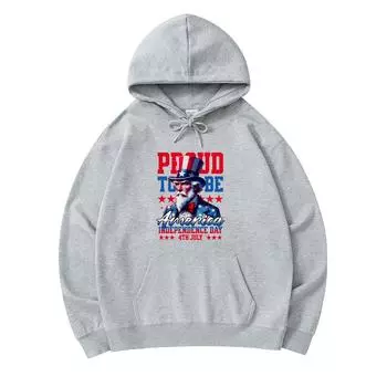 300 GSM Men s Cotton Hoodies Proud to be America Print Premium Cotton Sweatshirt XS армия зеленый