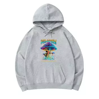 300 GSM Men s Cotton Hoodies Psilocybin Print Premium Cotton Sweatshirt XS армия зеленый