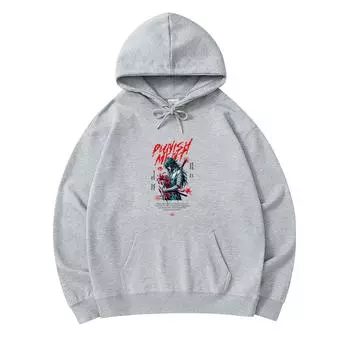 300 GSM Men s Cotton Hoodies Punishment Print Premium Cotton Sweatshirt XS армия зеленый