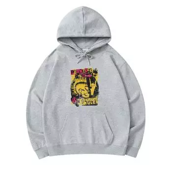 300 GSM Men s Cotton Hoodies Punk Rock til Death Print Premium Cotton Sweatshirt XS армия зеленый