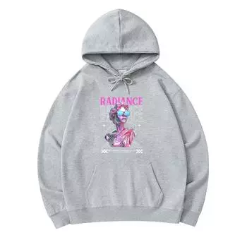 300 GSM Men s Cotton Hoodies Radiance Chrome Streetwear Print Premium Cotton Sweatshirt XS армия зеленый