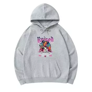 300 GSM Men s Cotton Hoodies Raised On 90s Era Print Premium Cotton Sweatshirt XS армия зеленый