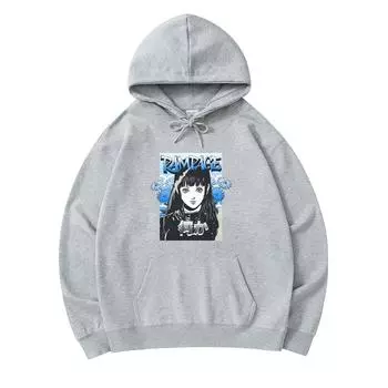 300 GSM Men s Cotton Hoodies Rampage Blossom Manga Print Premium Cotton Sweatshirt XS армия зеленый