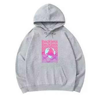 300 GSM Men s Cotton Hoodies Reckless Print Premium Cotton Sweatshirt XS армия зеленый