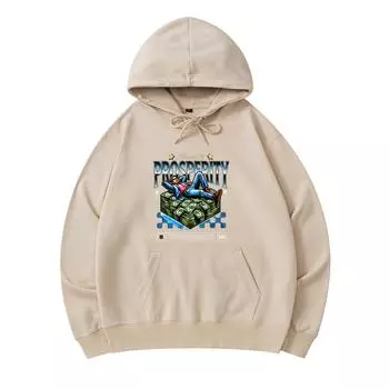 300 GSM Men s Cotton Hoodies Rich Man Print Premium Cotton Sweatshirt XS армия зеленый