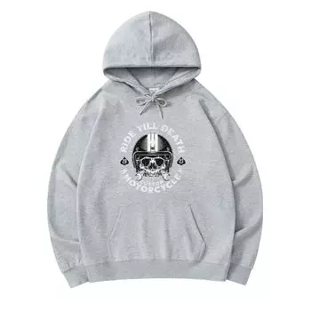 300 GSM Men s Cotton Hoodies RIDE TILL DEATH Print Premium Cotton Sweatshirt XS армия зеленый