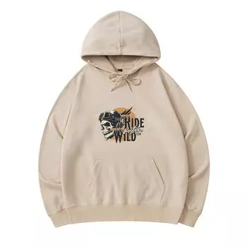 300 GSM Men s Cotton Hoodies Ride Wild Print Premium Cotton Sweatshirt XS армия зеленый