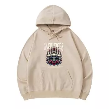 300 GSM Men s Cotton Hoodies Sacrifices Streetwear Print Premium Cotton Sweatshirt XS армия зеленый