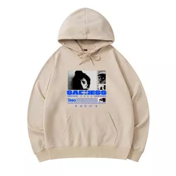 300 GSM Men s Cotton Hoodies Sadness Print Premium Cotton Sweatshirt XS армия зеленый