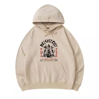 300 GSM Men s Cotton Hoodies Samurai Japan Print Premium Cotton Sweatshirt XS армия зеленый