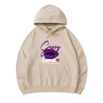 300 GSM Men s Cotton Hoodies Sassy Lips Print Premium Cotton Sweatshirt XS армия зеленый
