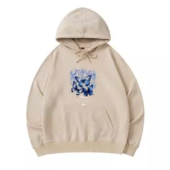 300 GSM Men s Cotton Hoodies Satarupa Butterfly Print Premium Cotton Sweatshirt XS армия зеленый