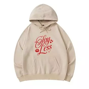 300 GSM Men s Cotton Hoodies Say Less Print Premium Cotton Sweatshirt XS армия зеленый