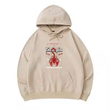 300 GSM Men s Cotton Hoodies Scorpio Print Premium Cotton Sweatshirt XS армия зеленый