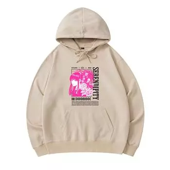 300 GSM Men s Cotton Hoodies Serendipity Anime Style Print Premium Cotton Sweatshirt XS армия зеленый