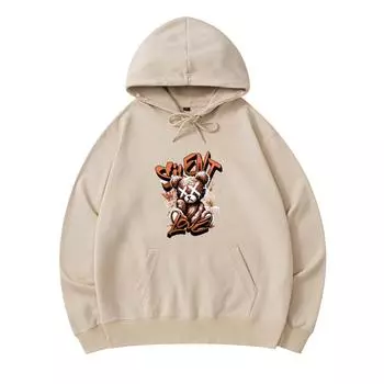 300 GSM Men s Cotton Hoodies Silent Love Print Premium Cotton Sweatshirt XS армия зеленый