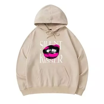 300 GSM Men s Cotton Hoodies Silent Kisser Print Premium Cotton Sweatshirt XS армия зеленый