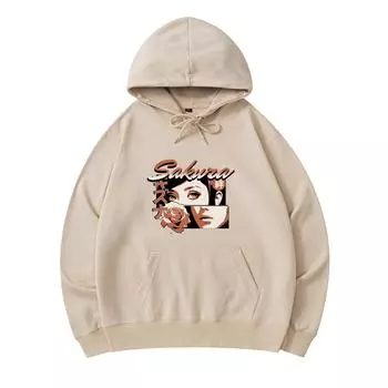 300 GSM Men s Cotton Hoodies Simple Japan Graphic Print Premium Cotton Sweatshirt XS армия зеленый