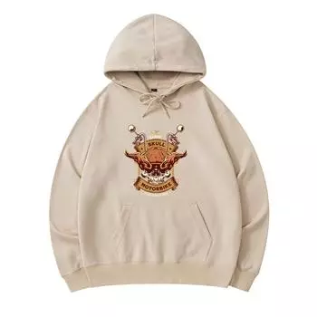 300 GSM Men s Cotton Hoodies Skull Motorbike Flame Print Premium Cotton Sweatshirt XS армия зеленый