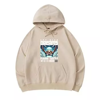 300 GSM Men s Cotton Hoodies Sky-High Dreams Print Premium Cotton Sweatshirt XS армия зеленый