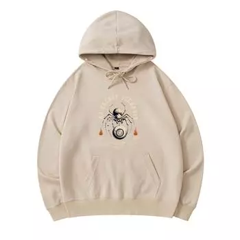 300 GSM Men s Cotton Hoodies Spider Print Premium Cotton Sweatshirt XS армия зеленый