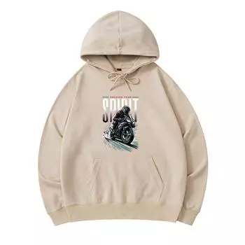 300 GSM Men s Cotton Hoodies Spirit Print Premium Cotton Sweatshirt XS армия зеленый