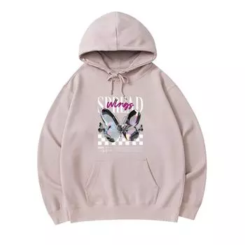 300 GSM Men s Cotton Hoodies Spread Wings Print Premium Cotton Sweatshirt XS армия зеленый