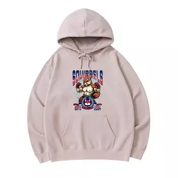 300 GSM Men s Cotton Hoodies Squirrel Boxing Champion Knockout Nut Punch Sport Print Premium Cotton Sweatshirt XS армия зеленый