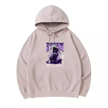 300 GSM Men s Cotton Hoodies Storm Divine Carved in Lightning Print Premium Cotton Sweatshirt XS армия зеленый