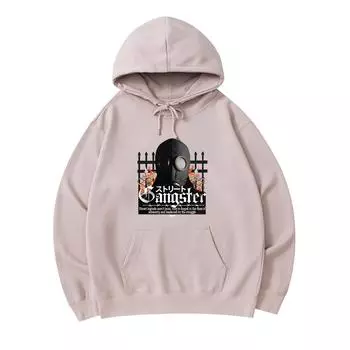 300 GSM Men s Cotton Hoodies Street Gangster Print Premium Cotton Sweatshirt XS армия зеленый