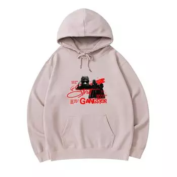 300 GSM Men s Cotton Hoodies Street Gangster Print Premium Cotton Sweatshirt XS армия зеленый