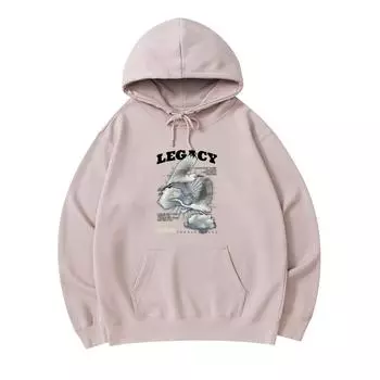 300 GSM Men s Cotton Hoodies Swans Fly Together Print Premium Cotton Sweatshirt XS армия зеленый