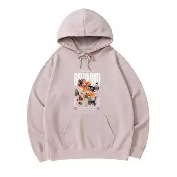 300 GSM Men s Cotton Hoodies Swarm Butterfly On Flowers Print Premium Cotton Sweatshirt XS армия зеленый