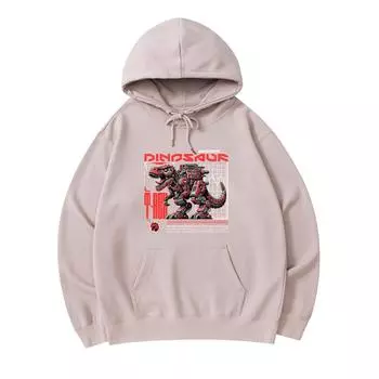 300 GSM Men s Cotton Hoodies T-Rex Roar Robot Prehistoric Dinosaur Sci-fi Print Premium Cotton Sweatshirt XS армия зеленый