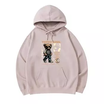 300 GSM Men s Cotton Hoodies Teddy bear cool Print Premium Cotton Sweatshirt XS армия зеленый