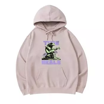 300 GSM Men s Cotton Hoodies Time Heals Frog Musician Print Premium Cotton Sweatshirt XS армия зеленый