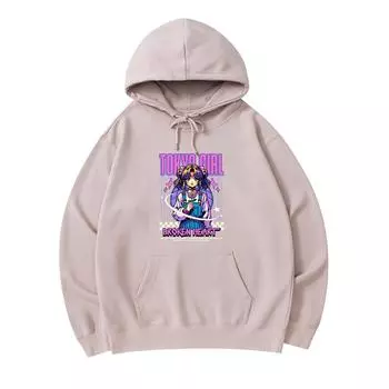 300 GSM Men s Cotton Hoodies Tokyo Girl Print Premium Cotton Sweatshirt XS армия зеленый