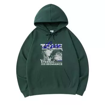 300 GSM Men s Cotton Hoodies True Love Print Premium Cotton Sweatshirt XS армия зеленый