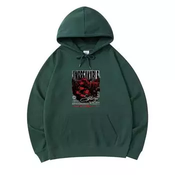 300 GSM Men s Cotton Hoodies Unbreakable Print Premium Cotton Sweatshirt XS армия зеленый