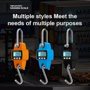 300 кг электронные весы из нержавеющей стали с крюком, подвесные весы кг/фунт/н, портативные высокоточные крановые весы с ЖК-дисплеем, цифровые промышленные весы оранжевый