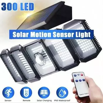 300 LEDs Solar Wall Lights Outdoor Indoor Garden Lights Motion Sensor Lamp Waterproof Powerful Solar Spotlight No remote control