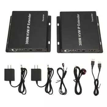 300 м KVM IP удлинитель 1080P HD мультимедийный интерфейс Ethernet удлинитель с функцией ИК для ПК DVD US Plug