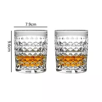 300 мл/330 мл Роскошный коктейльный бокал в форме ромба для виски Прозрачная посуда для напитков Кружки для сока и холодных напитков Стеклянная посуда для вечеринок и баров 2pcs