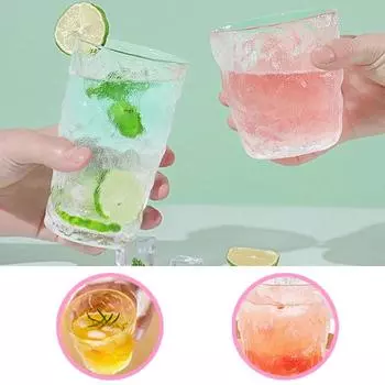 300 мл/350 мл стеклянная кружка с узором «ледник» для воды, чая, молока, кофе, воды, виски, ветра, пива, сока, стеклянная кружка для бара, посуда для напитков, подарок 300-350ML