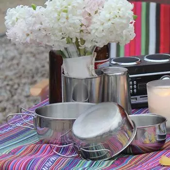 300 мл/400 мл миска для кемпинга, эргономичная многофункциональная прочная мини-портативная кастрюля из нержавеющей стали, товары для улицы S