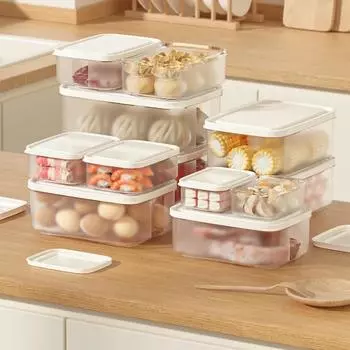 300 мл/600 мл герметичный контейнер для хранения продуктов холодильник пищевой контейнер с крышкой пластиковый контейнер для заморозки фруктов мяса кухонный кейс для хранения