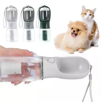 300 мл бутылка для воды для домашних животных портативная легкая чашка для кормления собак водой с дозатором для мешка для какашек для дома, путешествий на открытом воздухе темно-зеленого