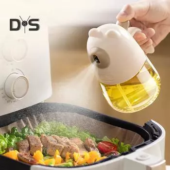 300 мл бутылка-распылитель для масла с тонкой насадкой, стеклянный распылитель для равномерного покрытия, противоутечный дозатор масла, кухонная принадлежность для приготовления пищи, выпечки, барбекю белый