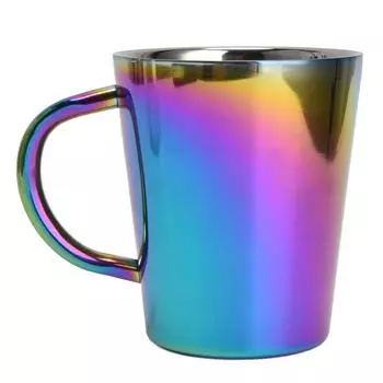 300 мл чашка для кофе из нержавеющей стали с ручкой, цветная изолированная кружка для кофе, двухслойная чашка для воды L