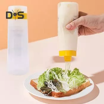 300 мл долговечная бутылка для соуса, пищевая практичная бутылка с 4 отверстиями, дозатор соуса для салата жёлтый